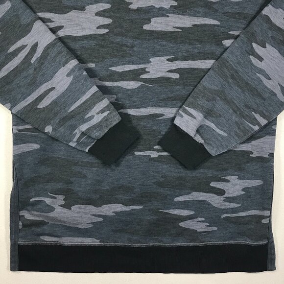 Old Navy Sweatshirt Women's Medium Gray Black Camo Pullover Crew Long Sleeve Gym - Picture 6 of 14